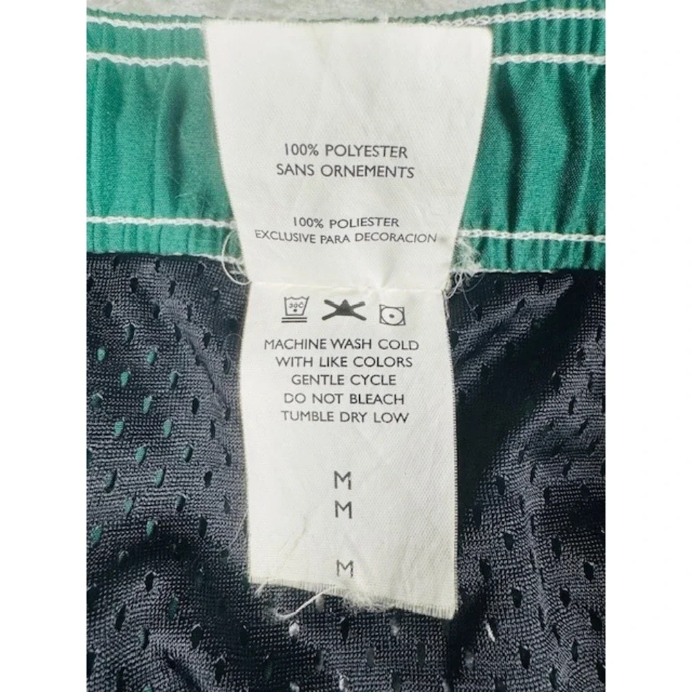 Nike Swim Trunks Mens M Green‎ Board Shorts Mesh Lined Contrast Stitching Sporty